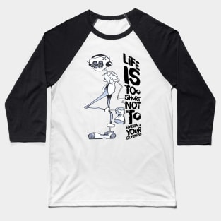 Confident Alien Geek Guy Baseball T-Shirt